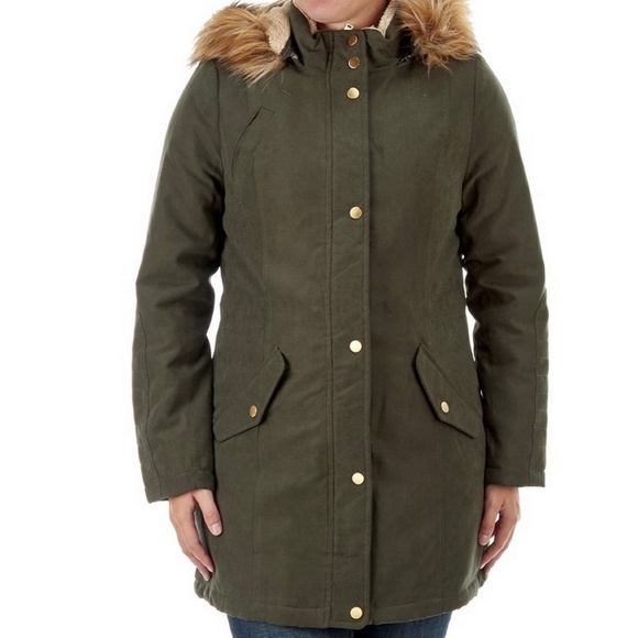 NOIZE Vegan Parka Faux Fur Hood & Sherpa Eco-Wear - Picture 7 of 8